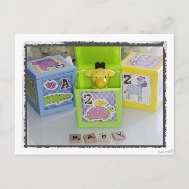 Carte postale baby shower Giraffe (Devant)