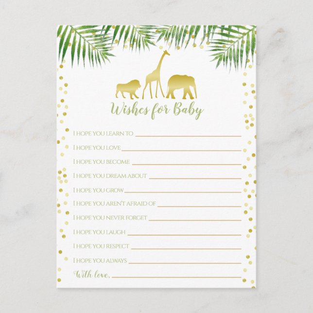 Carte Postale Baby shower Gold Safari Waches for Baby (Devant)