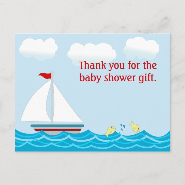 Carte postale Baby shower Merci (Devant)