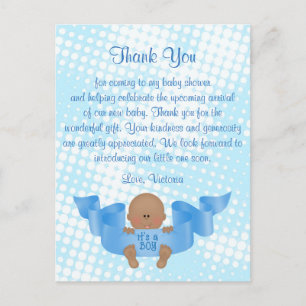 Carte Postale baby shower Merci C'est un petit garçon