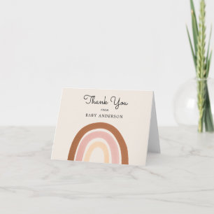 Carte postale Baby shower Merci Fille arc-en-ciel 