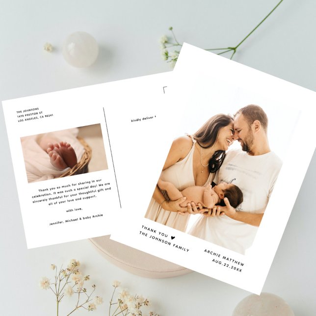 Carte Postale Baby shower minimaliste moderne de typographie Mer (Créateur téléchargé)