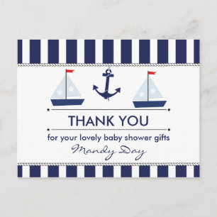 Carte postale Baby shower nautique
