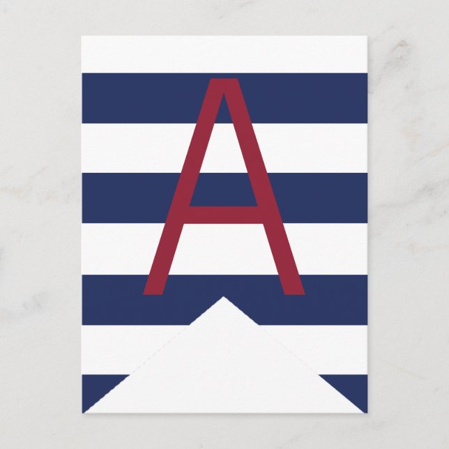 Carte Postale Baby shower nautique - Drapeau de Bunting personna (Devant)
