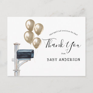 Carte Postale Baby shower par Mail Gold Balloons Merci
