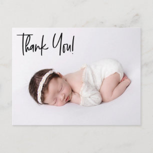 Carte Postale Baby shower photo de la petite fille de manutentio