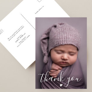 Carte Postale Baby shower photo personnalisé de gestion moderne