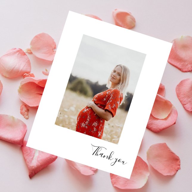 Carte Postale Baby shower photo vertical moderne Merci (Créateur téléchargé)