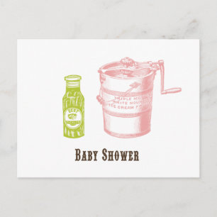 Carte Postale Baby shower Picks & Glace Cream Invitation