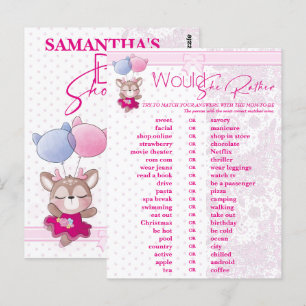 Carte Postale Baby shower. Pink Baby Dee Prediction et conseil.