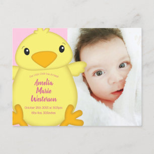 Carte Postale Baby shower rose