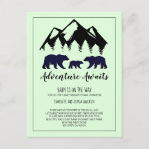 Baby shower Rustique Ours De Bois Par Courrier