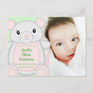 Carte Postale Baby shower souris