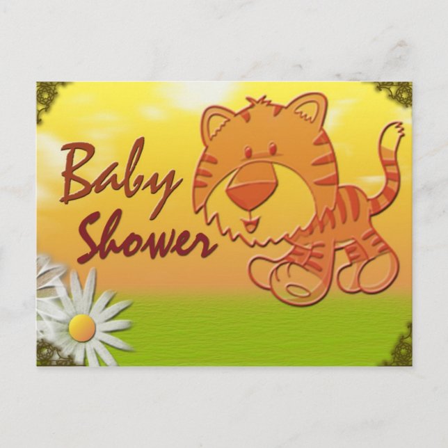 Carte postale Baby shower tigre (Devant)