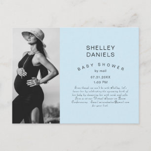 Carte Postale Baby shower virtuel par mail Photo Blue Invitation