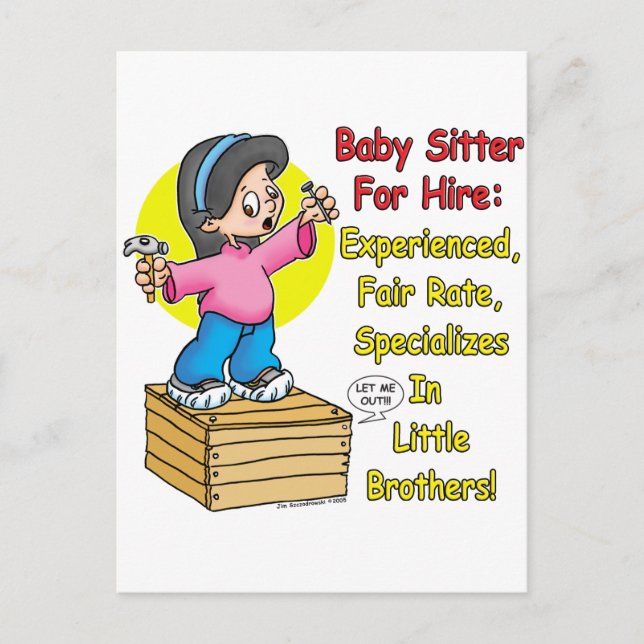 Carte Postale Babysitter à louer ! (Devant)
