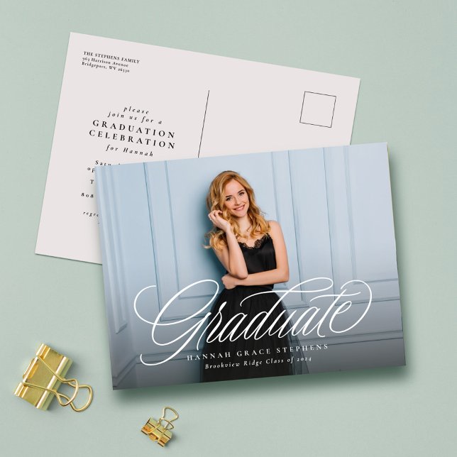 Carte Postale Baccalauréat en écriture simple et élégante (Créateur téléchargé)