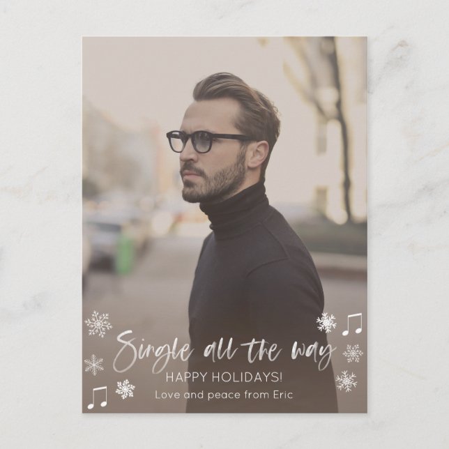 Carte Postale Bachelor Bachelorette Single Happy Holidays Card (Devant)