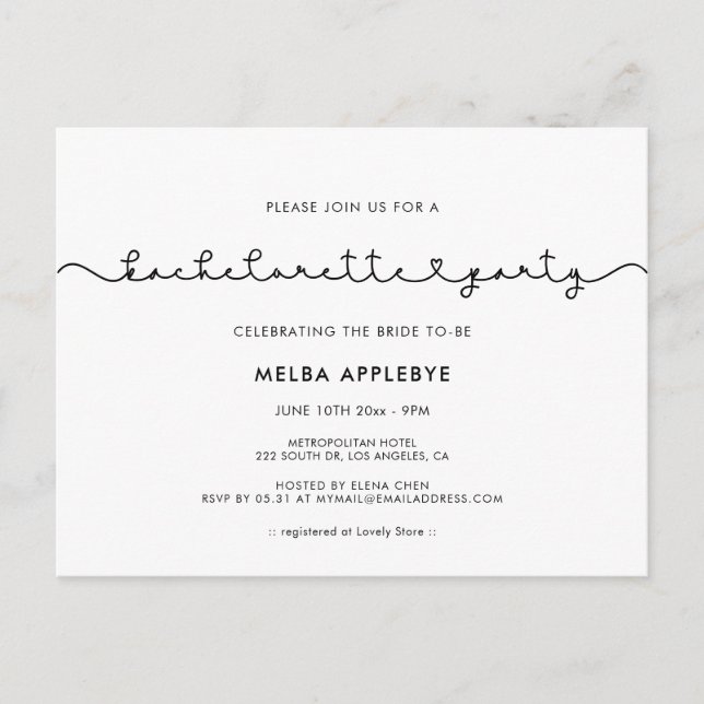 Carte Postale Bachelorette Party Bachelorette (Devant)