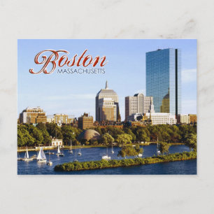 Carte Postale Back Bay Skyline de la rivière Charles, Boston