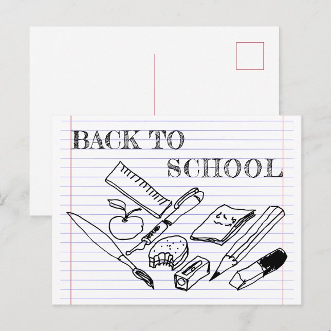 Carte Postale Back to school (Devant / Derrière)