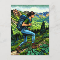 Backpacking Girl Randonnée le sentier