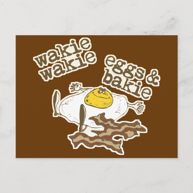 Carte Postale Bacon et oeufs amusants (Devant)