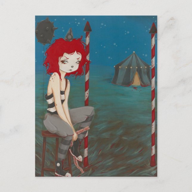 Carte Postale Bad Clown goth horreur (Devant)