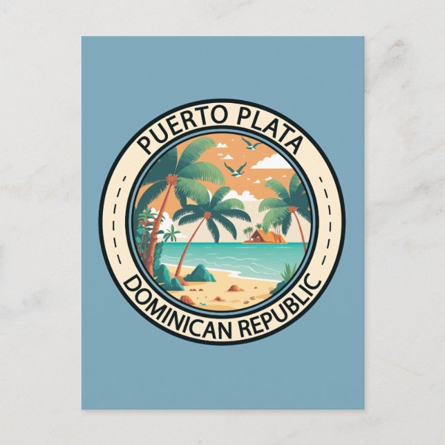 Carte Postale Badge de cabane de Puerto Plata République Dominic (Devant)