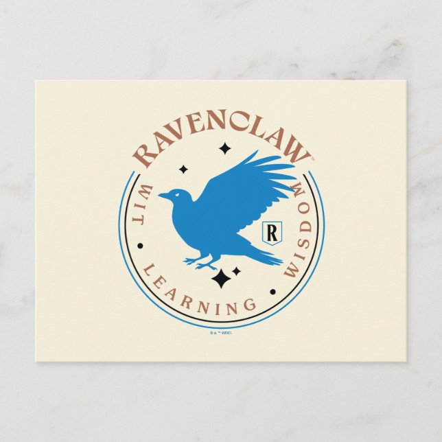 Carte Postale Badge de la Fierté de la maison d'aigle bleu RAVEN (Devant)