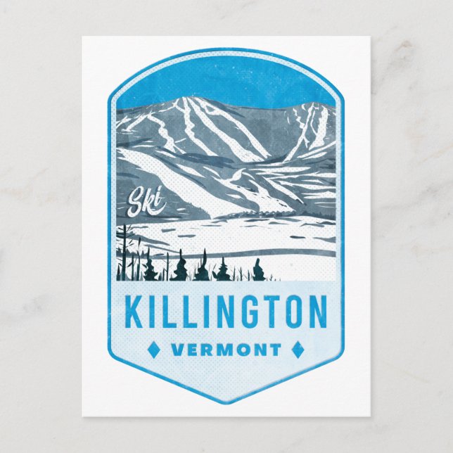 Carte Postale Badge de ski de Killington (Devant)