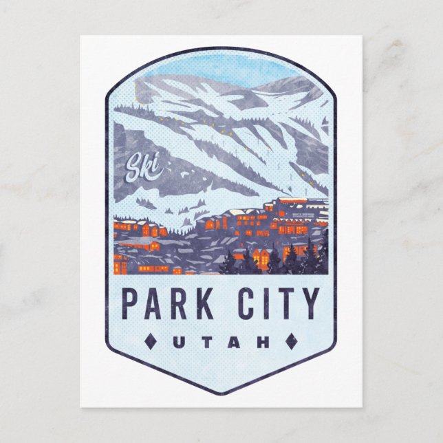 Carte Postale Badge de ski Park City Utah (Devant)