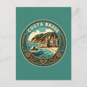 Carte Postale Badge de voyage artistique de la Costa Brava Espag
