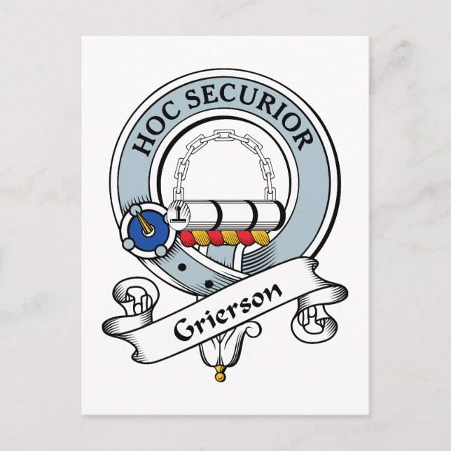 Carte Postale Badge Grierson Clan (Devant)