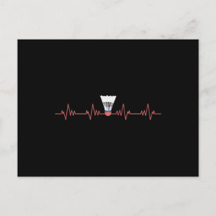 Carte Postale Badminton au coeur