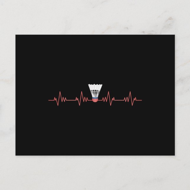 Carte Postale Badminton au coeur (Devant)