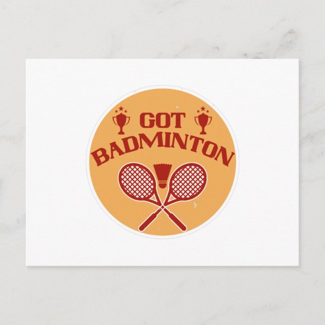 Carte Postale Badminton - J'ai reçu Badminton (Devant)