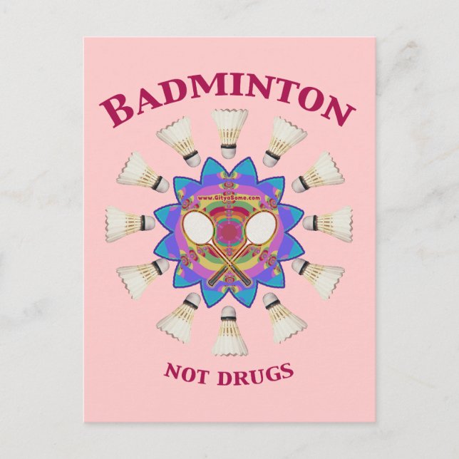 Carte Postale Badminton pas drogues (Devant)