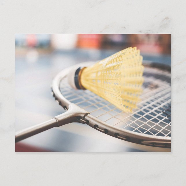 Carte Postale Badminton Racket et Birdie Photo (Devant)