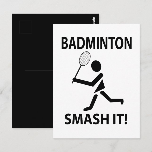 Carte Postale Badminton Smash It Sports Badminton (Devant / Derrière)