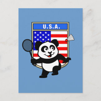 Carte Postale Badminton USA Panda