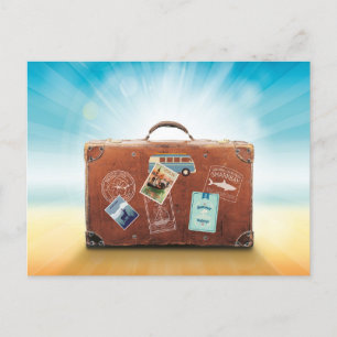 Carte Postale Bagages de voyage, affiche vintage Italia,