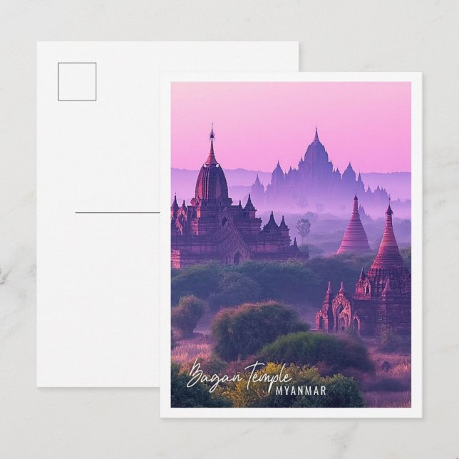 Carte Postale Bagan Temples Myanmar la belle place touristique (Devant / Derrière)