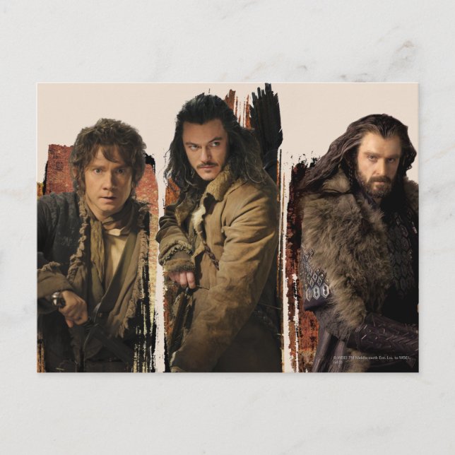 CARTE POSTALE BAGGINS™, BARD THE BOWMAN™ & THORIN OAKENSHIELD™ (Devant)