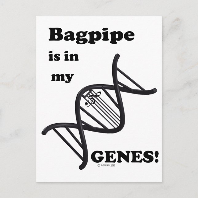 Carte Postale Bagpipe est dans mes gènes (Devant)
