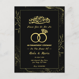 Carte Postale Bague d'or noir Fiançailles musulman islamique