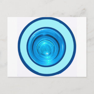 Carte Postale Bagues Bleues / Cercles De Verre Couleur Bas