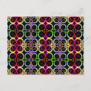 Carte Postale Bagues de bulle Arc-en-ciel Holographique effet Ar