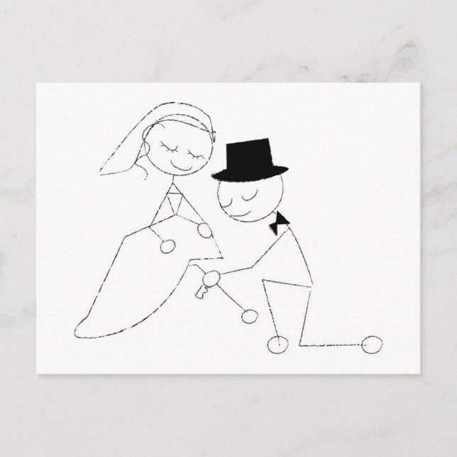 Carte Postale Baguette Figure Groom avec Garter (Devant)