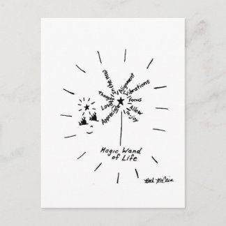 Carte postale 'Baguette magique de la vie'